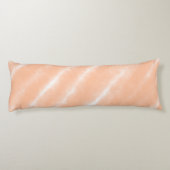Abstraktes Peach Fuzz Wasserfarben Muster Modernes Seitenschläferkissen (Rückseite)