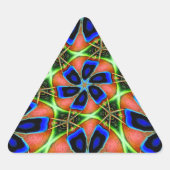 Abstraktes Peacock Feathers-Muster Dreieckiger Aufkleber (Vorderseite)