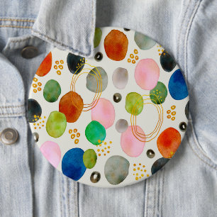 Abstraktes Pebble Gold Glitzer Art Button