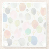 Abstraktes Pebble Gold Glitzer Art Glasuntersetzer (Rückseite)