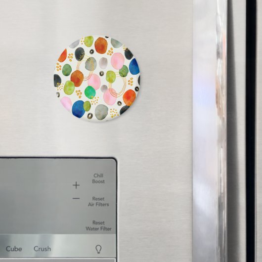 Abstraktes Pebble Gold Glitzer Art Magnet (In Situ (Kühlschrank))
