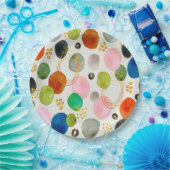 Abstraktes Pebble Gold Glitzer Art Pappteller (Party)