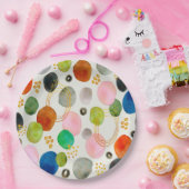 Abstraktes Pebble Gold Glitzer Art Pappteller (Party)