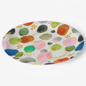 Abstraktes Pebble Gold Glitzer Art Pappteller (Schrägansicht)