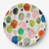 Abstraktes Pebble Gold Glitzer Art Pappteller (Vorderseite)