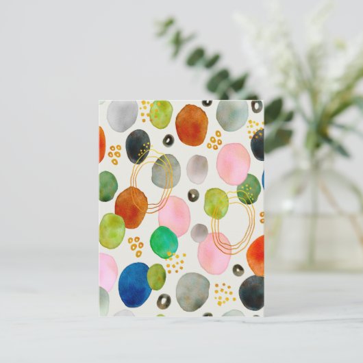 Abstraktes Pebble Gold Glitzer Art Postkarte (Stehend Vorderseite)