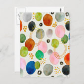 Abstraktes Pebble Gold Glitzer Art Postkarte (Vorne/Hinten)