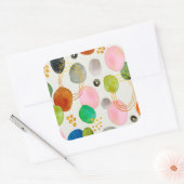 Abstraktes Pebble Gold Glitzer Art Quadratischer Aufkleber (Umschlag)