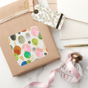 Abstraktes Pebble Gold Glitzer Art Quadratischer Aufkleber