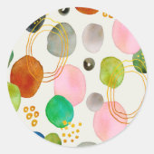 Abstraktes Pebble Gold Glitzer Art Runder Aufkleber (Vorderseite)