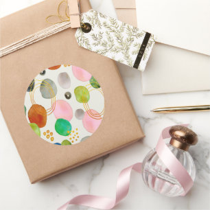 Abstraktes Pebble Gold Glitzer Art Runder Aufkleber