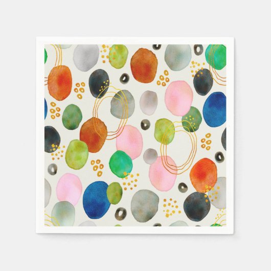 Abstraktes Pebble Gold Glitzer Art Serviette (Vorderseite)