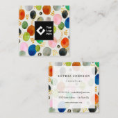 Abstraktes Pebble Gold Glitzer Kunst, Dichtung und Quadratische Visitenkarte (Vorne/Hinten)