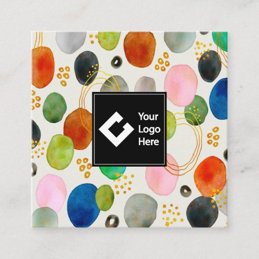 Abstraktes Pebble Gold Glitzer Kunst, Dichtung und Quadratische Visitenkarte (Vorderseite)