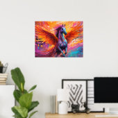 Abstraktes Pegasus Pferd-Gemälde Poster (Heimbüro)