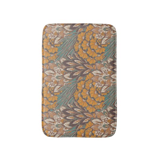 Abstraktes Pfau-Feder-Muster Badematte (Vorderseite Vertikal)