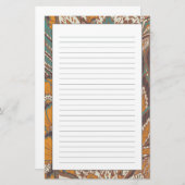 Abstraktes Pfau-Feder-Muster Briefpapier (Vorne/Hinten)