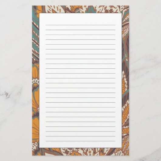 Abstraktes Pfau-Feder-Muster Briefpapier (Vorderseite)