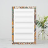 Abstraktes Pfau-Feder-Muster Briefpapier (Stehend Vorderseite)