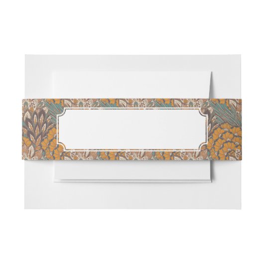 Abstraktes Pfau-Feder-Muster Einladungsbanderole (Vorderseite Beispiel)