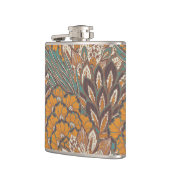 Abstraktes Pfau-Feder-Muster Flachmann (Links)