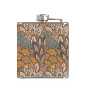 Abstraktes Pfau-Feder-Muster Flachmann (Rückseite)