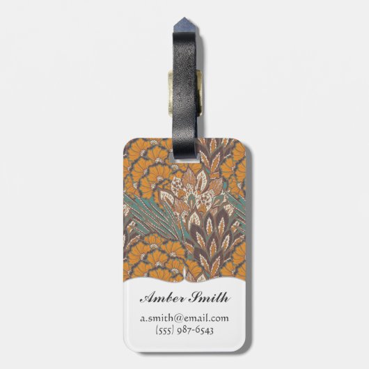 Abstraktes Pfau-Feder-Muster Gepäckanhänger (Rückseite vertikal)