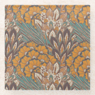 Abstraktes Pfau-Feder-Muster Glasuntersetzer