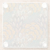 Abstraktes Pfau-Feder-Muster Glasuntersetzer (Rückseite)