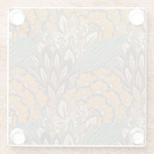 Abstraktes Pfau-Feder-Muster Glasuntersetzer (Rückseite)