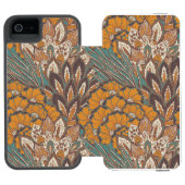 Abstraktes Pfau-Feder-Muster Incipio iPhone Geldbeutel-Hülle (Folio Geöffnet)