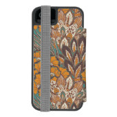 Abstraktes Pfau-Feder-Muster Incipio iPhone Geldbeutel-Hülle (Folio Rückseite)