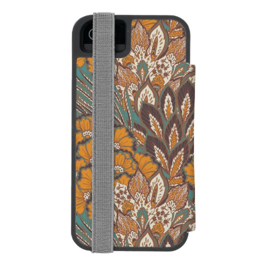 Abstraktes Pfau-Feder-Muster Incipio iPhone Geldbeutel-Hülle (Folio Rückseite)