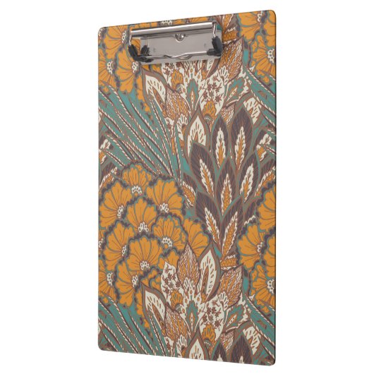 Abstraktes Pfau-Feder-Muster Klemmbrett (Links)