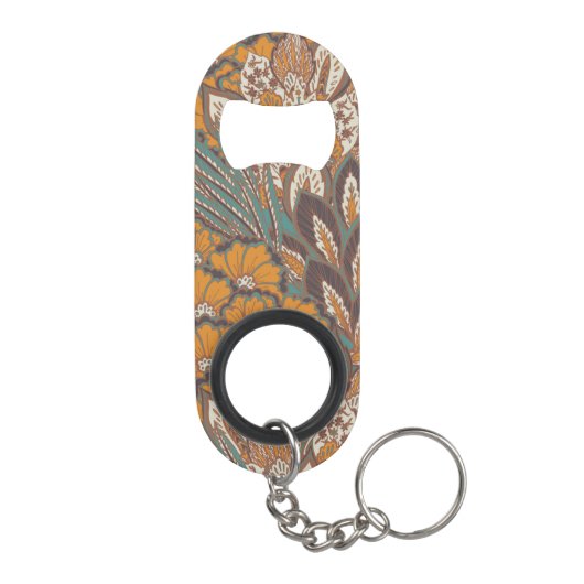 Abstraktes Pfau-Feder-Muster Mini Flaschenöffner (Rückseite)