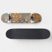 Abstraktes Pfau-Feder-Muster Skateboard (Horizontal)
