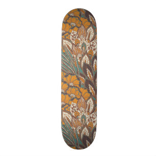 Abstraktes Pfau-Feder-Muster Skateboard