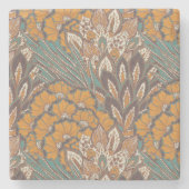 Abstraktes Pfau-Feder-Muster Steinuntersetzer (Vorderseite)