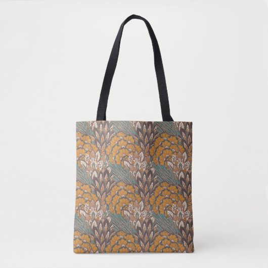 Abstraktes Pfau-Feder-Muster Tasche (Vorderseite)