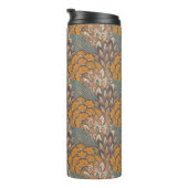 Abstraktes Pfau-Feder-Muster Thermosbecher (Nach rechts gedreht)