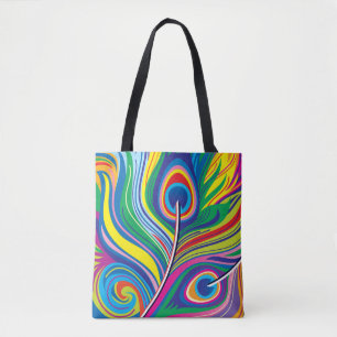 Abstraktes Pfauenfeder-Kunstwerk Tasche