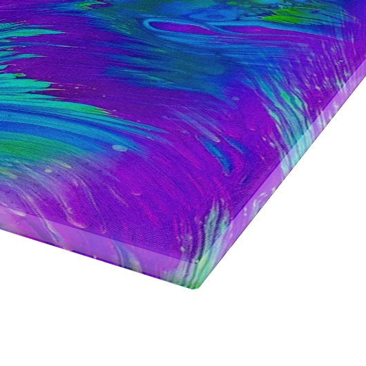 Abstraktes Pfauenfederglas Schneidebrett (Ecke)