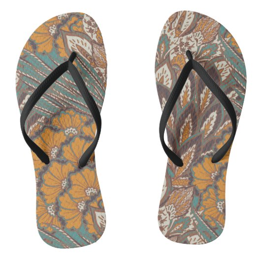 Abstraktes Pfauenfedermuster Badesandalen (Fußbett)