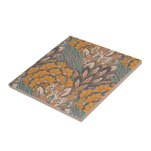 Abstraktes Pfauenfedermuster Fliese (Seite)