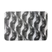 Abstraktes Pfauenfedermuster in Schwarzweiß Badematte (Vorderseite)