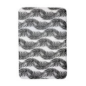 Abstraktes Pfauenfedermuster in Schwarzweiß Badematte (Vorderseite Vertikal)