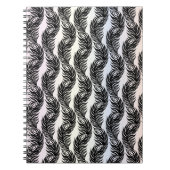 Abstraktes Pfauenfedermuster in Schwarzweiß Notizblock (Vorderseite)