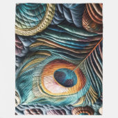 Abstraktes Pfauenfutter Fleece Blanket (Vorderseite)