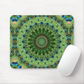 Abstraktes Pfauenmedaillendesign Mousepad (Mit Mouse)
