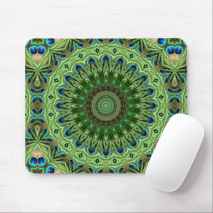Abstraktes Pfauenmedaillendesign Mousepad